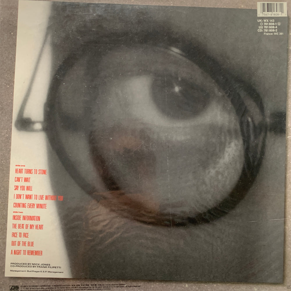 Foreigner - Inside Information. 1987. LP.