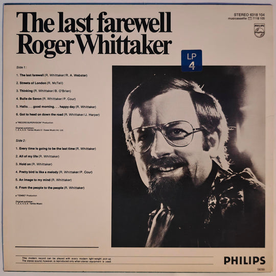 Roger Whittaker - The Last Farewell 1974. LP.
