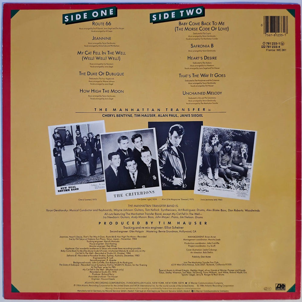 The Manhattan Transfer - Bop Doo-Wopp 1984. LP.