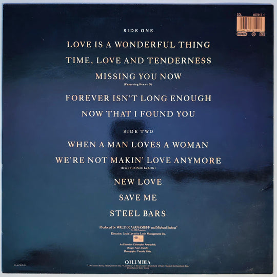 Michael Bolton - Time, Love & Tenderness 1991. LP.