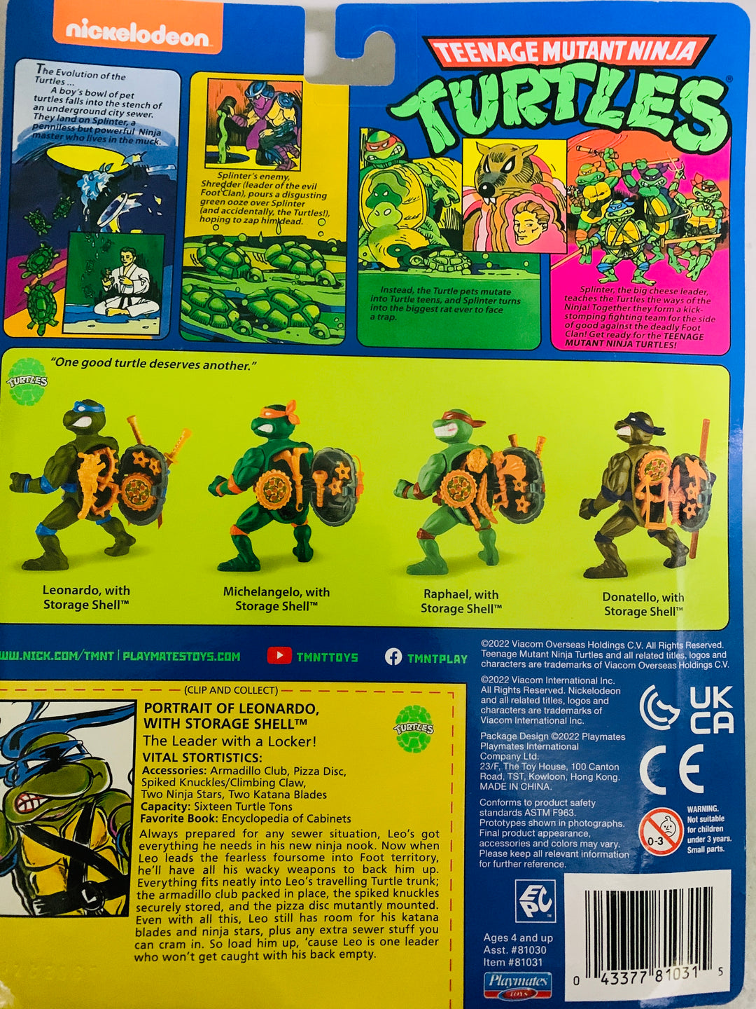 Teenage Mutant Ninja Turtles Leonardo With Storage Shell Figur. Actionfigur.