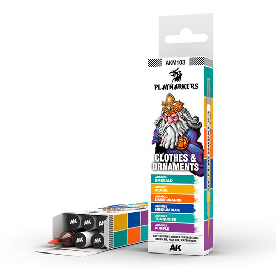 PLAYMARKERS SET - CLOTHES & ORNAMENTS  (6 ref.)