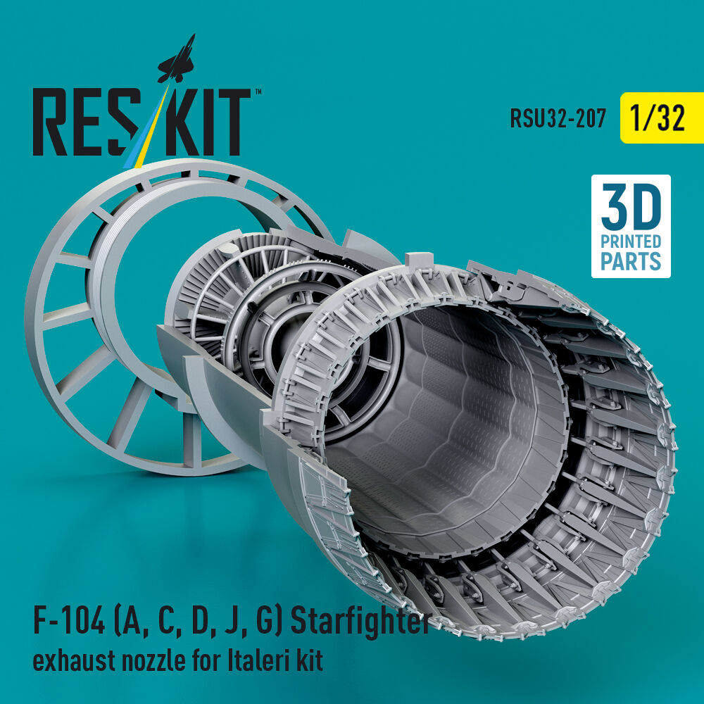 F-104 (A, C, D, J, G) Starfighter exhaust nozzle for Italeri kit (3D Printed)