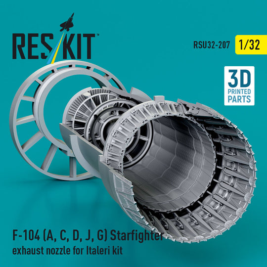 F-104 (A, C, D, J, G) Starfighter exhaust nozzle for Italeri kit (3D Printed)
