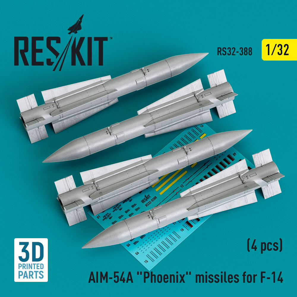 AIM-54A Phoenix missiles for F-14 (4pcs) (3D Printed)