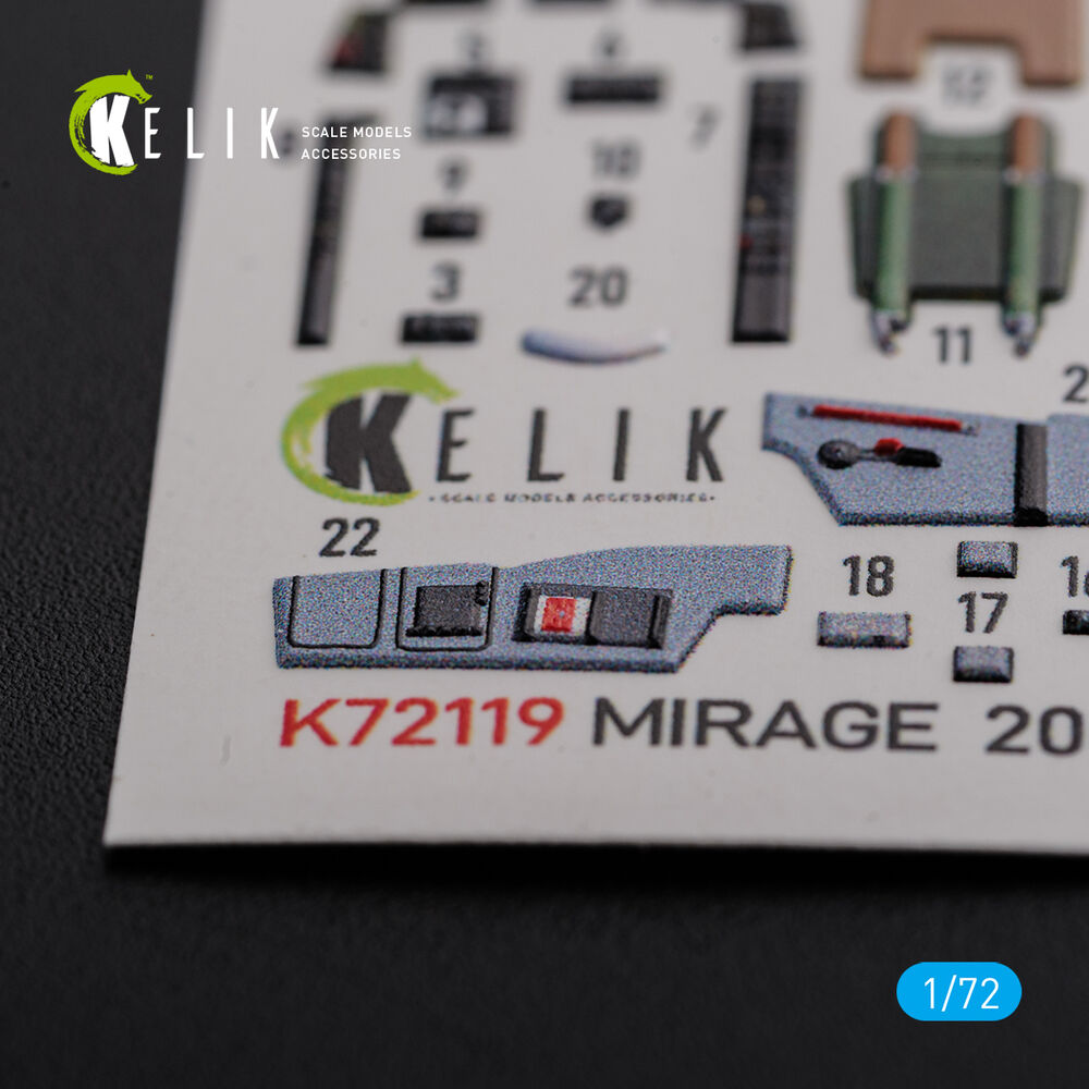 Mirage 2000C interior 3D decals forModelSvit kit