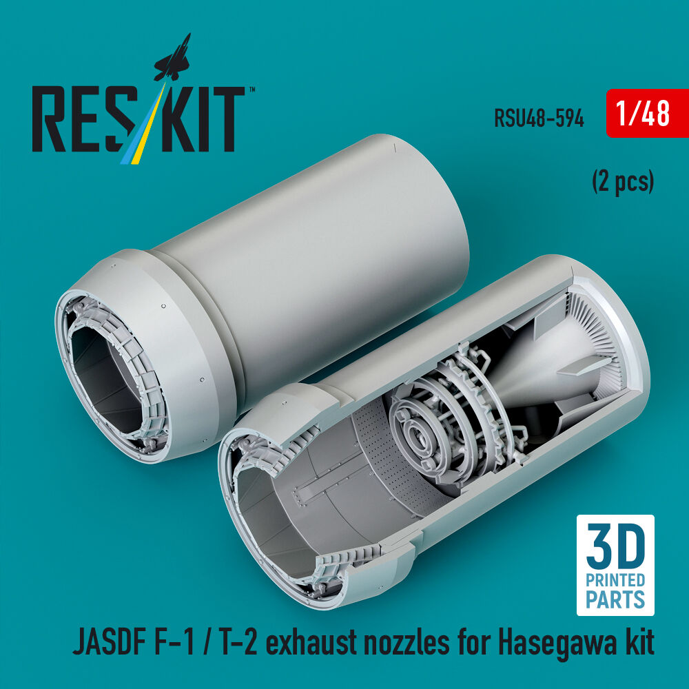 JASDF F-1 / T-2 exhaust nozzles for Hasegawa kit (3D Printed)