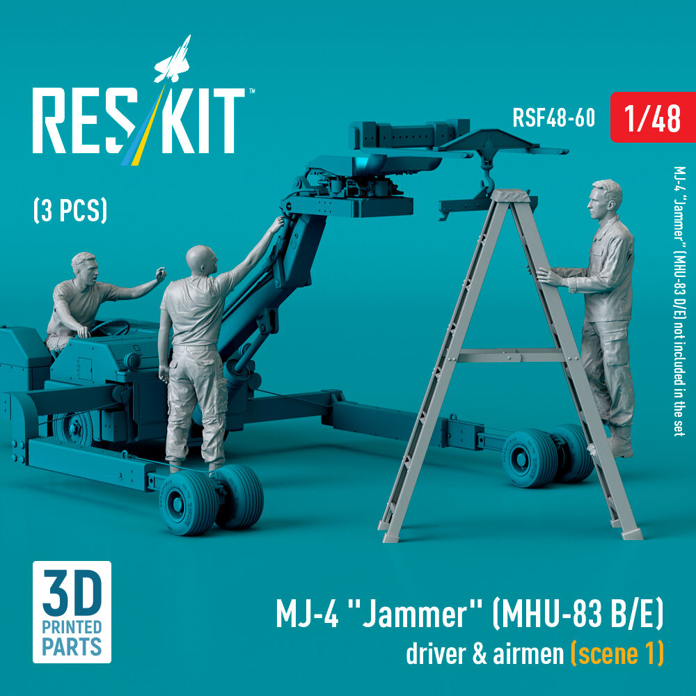 MJ-4 Jammer (MHU-83 B/E) driver & airmen (scene 1) (3 pcs) (3D Printed)
