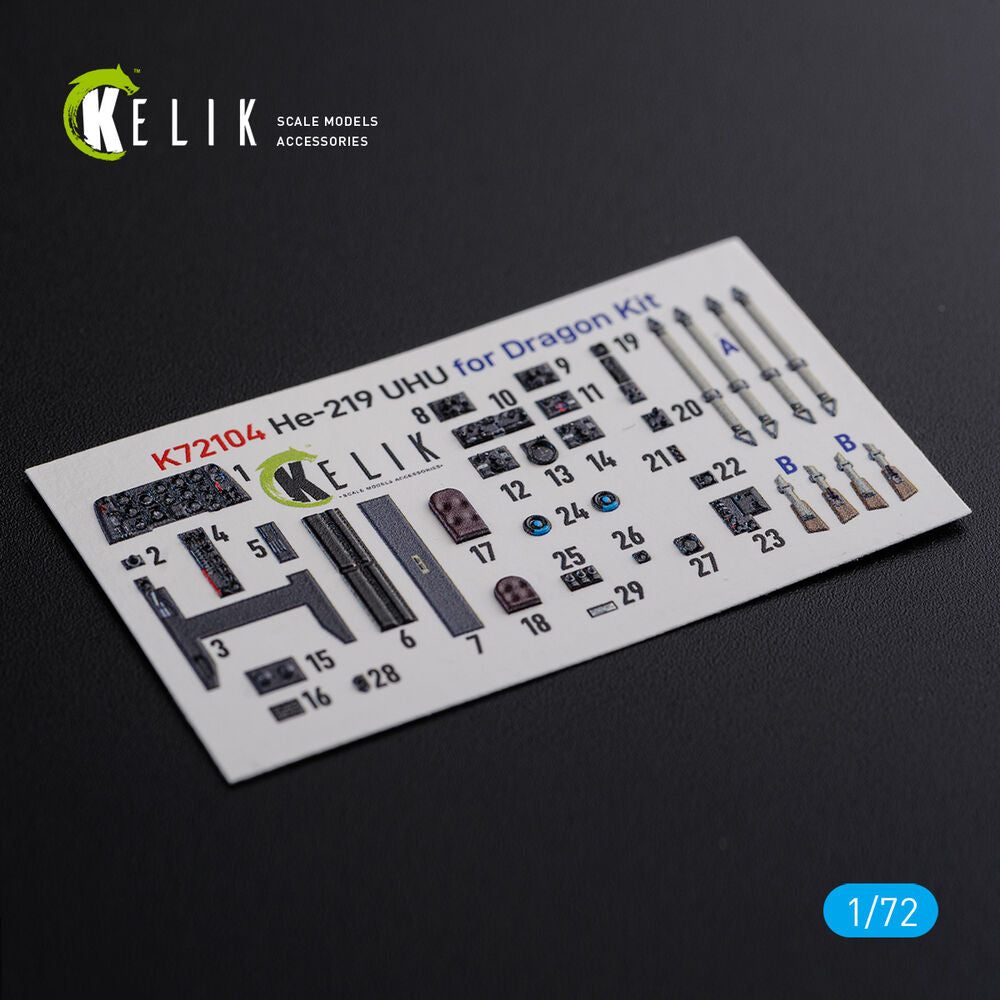 HE-219 UHU interior 3D decals for Dragon kit
