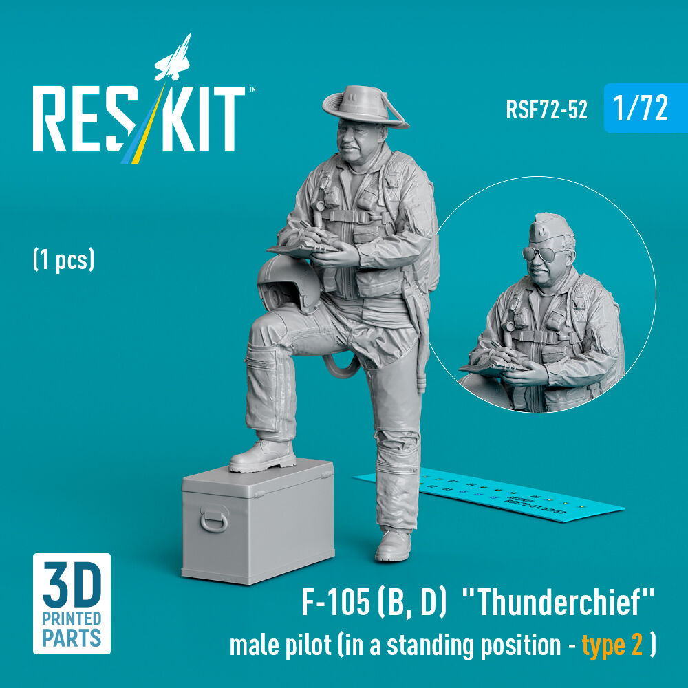 F-105 (D,F,G) Thunderchief male pilot (in a standing position - type 2) (1 pcs) (3D Printed)