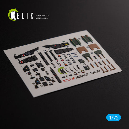 Mirage 2000D interior 3D decals forModelSvit kit