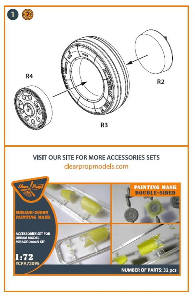 Mirage-2000 wheel set for Modelsvit, Dream Model kits