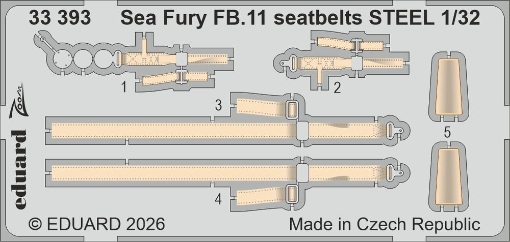 Sea Fury FB.11 seatbelts STEEL for DBMK