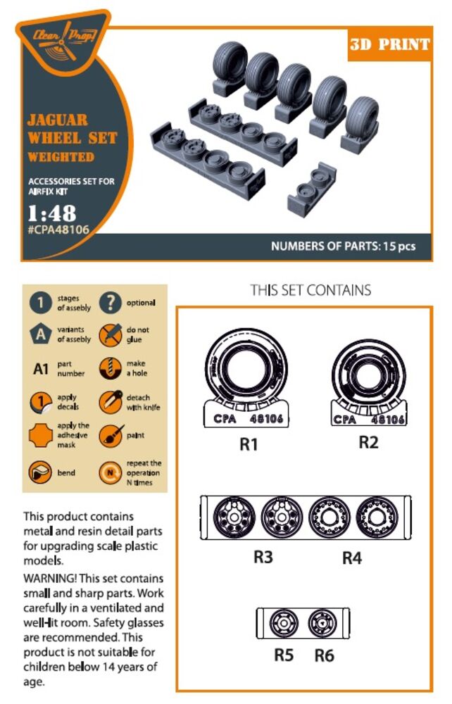 Jaguar Wheels set (weighted) for Airfix kit