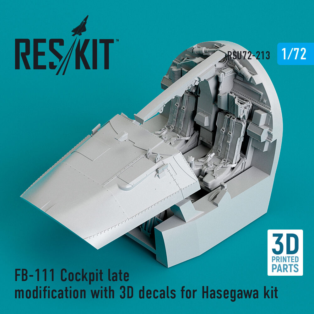 FB-111 Cockpit late modification with 3D decals for Hasegawa kit (3D Printed)