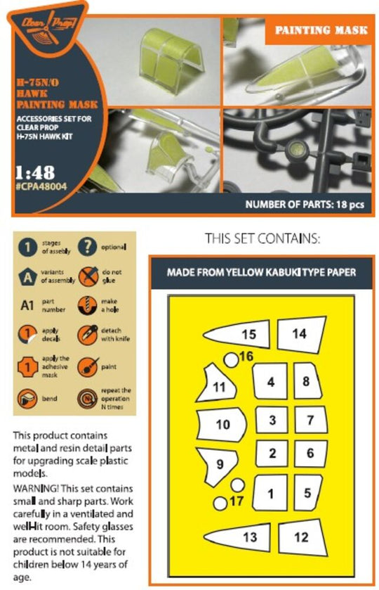 Hawk H-75 N/O for CP kit painting mask for CP kits CP4803/CP4804