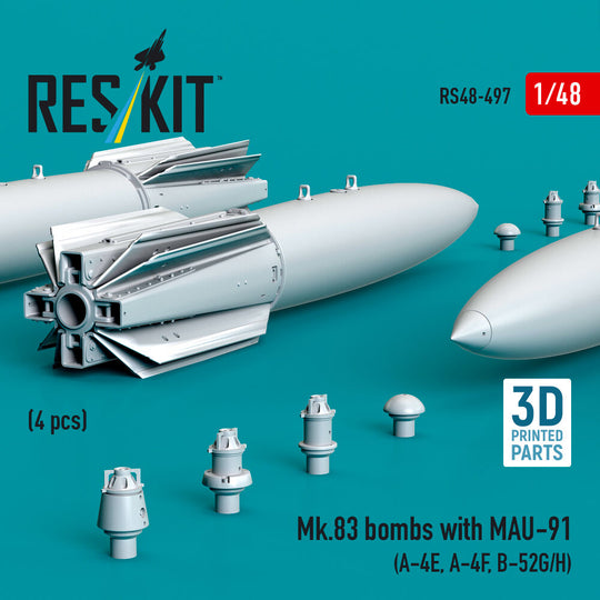 Mk.83 bombs with MAU-91 (4 pcs) (A-4E, A-4F, B-52G/H) (3D printed)