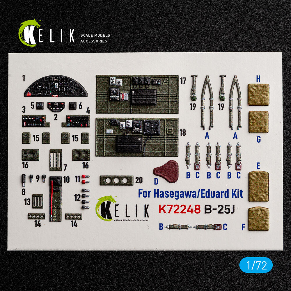 B-25J - interior 3D decals for Eduard