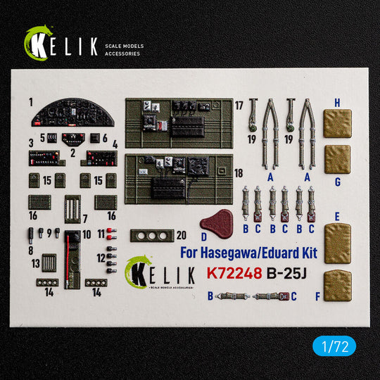 B-25J - interior 3D decals for Eduard