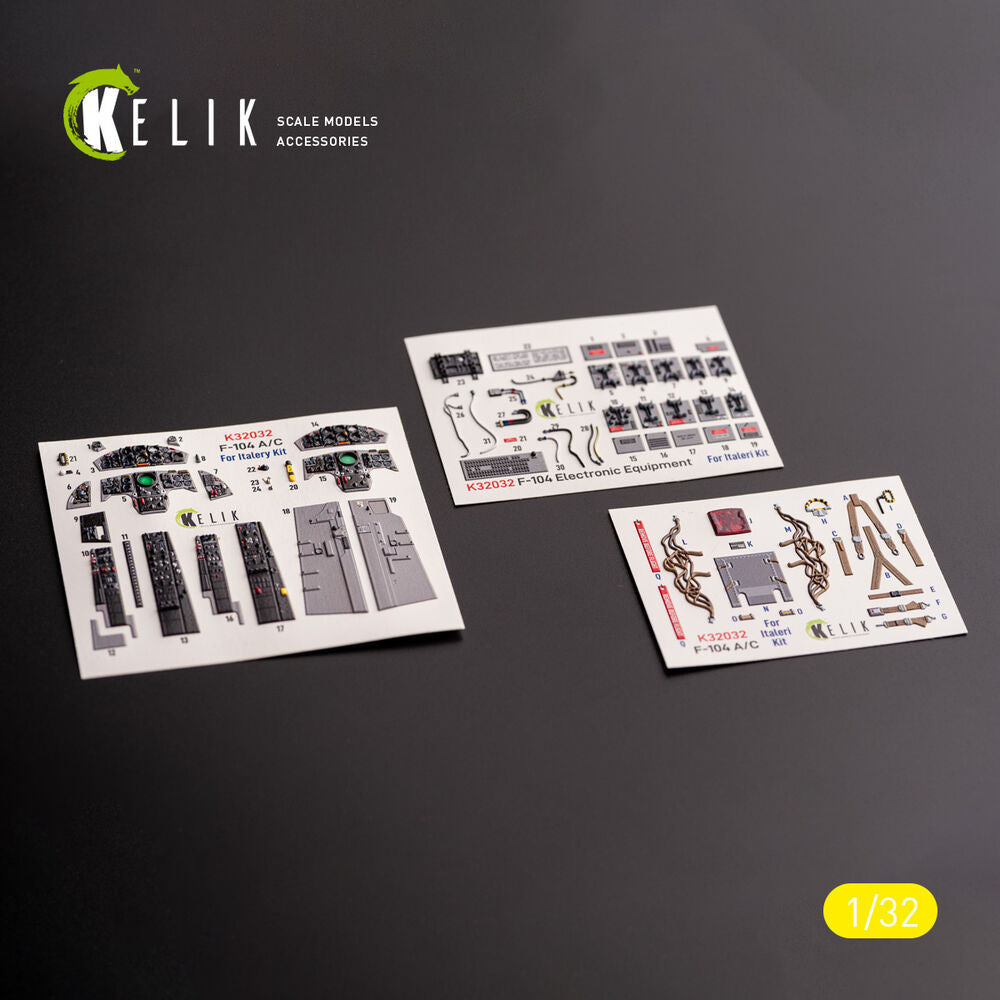 F-104 A/C - interior 3D decals for Italeri kit