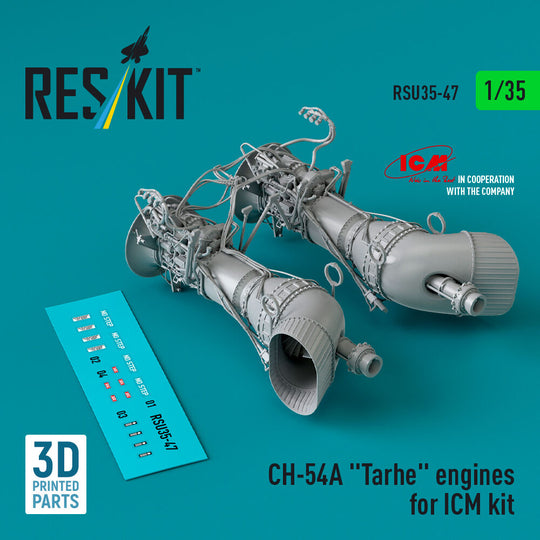 CH-54A Tarhe engines for ICM kit (3D Printed)