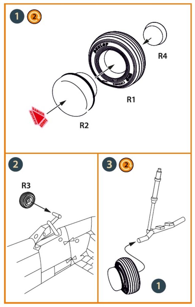 Wessex HC.2 Wheel set type 2 for Airfix kit