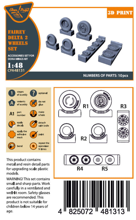 Fairey Delta 2 Wheels set for Dora Wings kit for Dora Wings