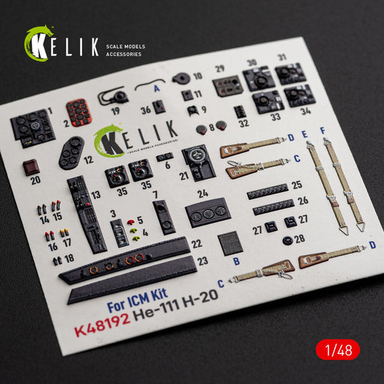 He-111 H-20 - interior 3D decals for ICM