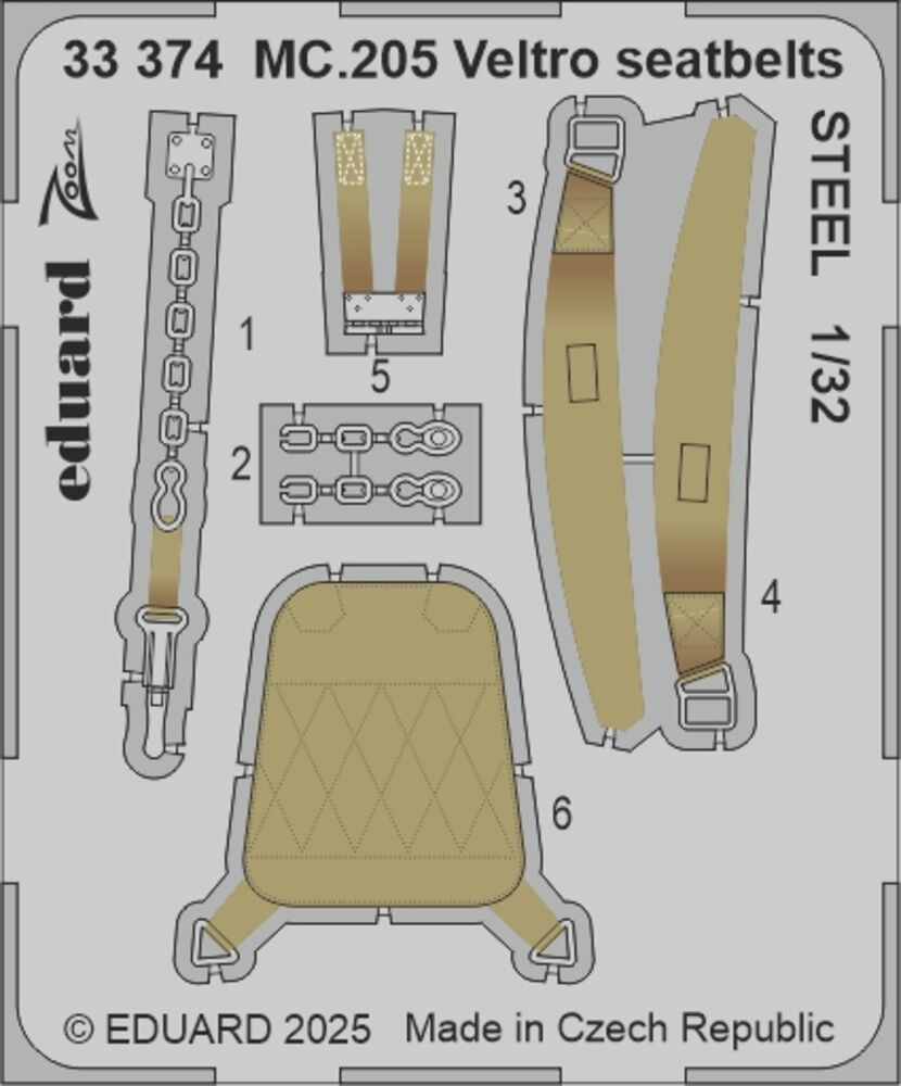 MC.205 Veltro seatbelts STEEL  ITALERI