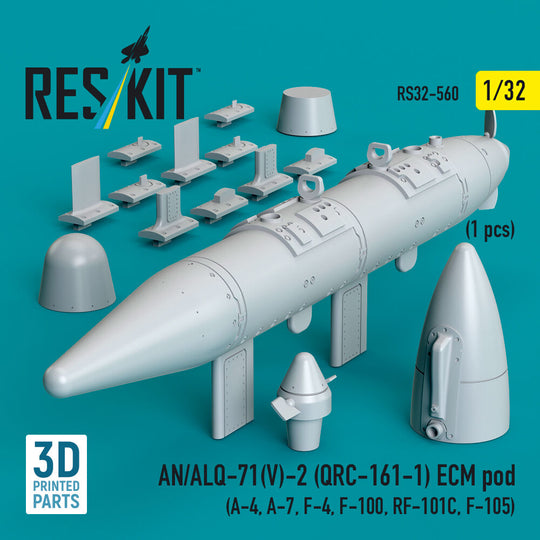 AN/ALQ-71(V)-2 (QRC-161-1) ECM pod (1pcs) (A-4, A-7, F-4, F-100, RF-101C, F-105) (3D Printed)