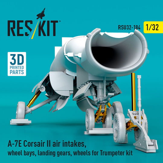 A-7E Corsair II air intakes, wheel bays, landing gears, wheels for Trumpeter kit (3D Printed)