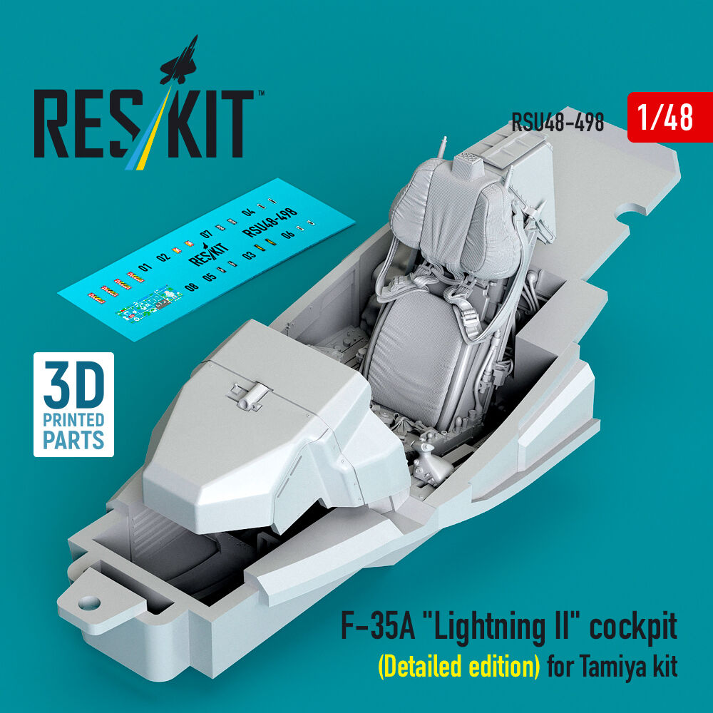 F-35A Lightning II cockpit (Detailed edition) for Tamiya kit (3D Printed)
