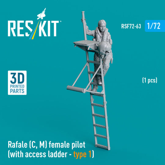 Rafale (C, M) female pilot (with access ladder - type 1) (1 pcs) (3D Printed)