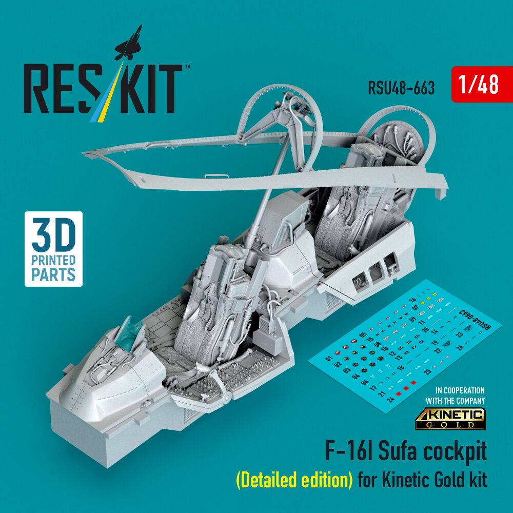 F-16I Sufa cockpit (Detailed edition) (3D Printed) for Kinetic