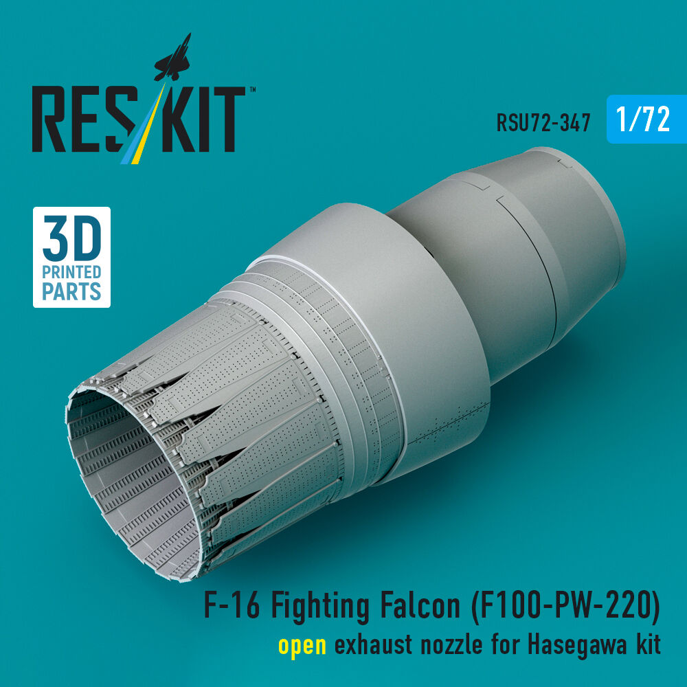 F-16 Fighting Falcon (F100-PW-220) open exhaust nozzle (3D Printed) for Hasegawa