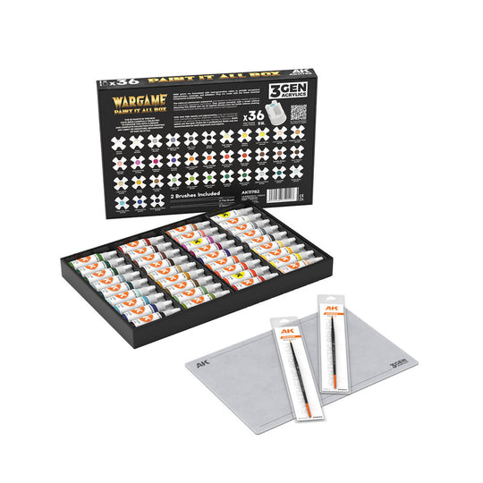 WARGAME PAINT IT ALL BOX 36 COLORS 3GEN