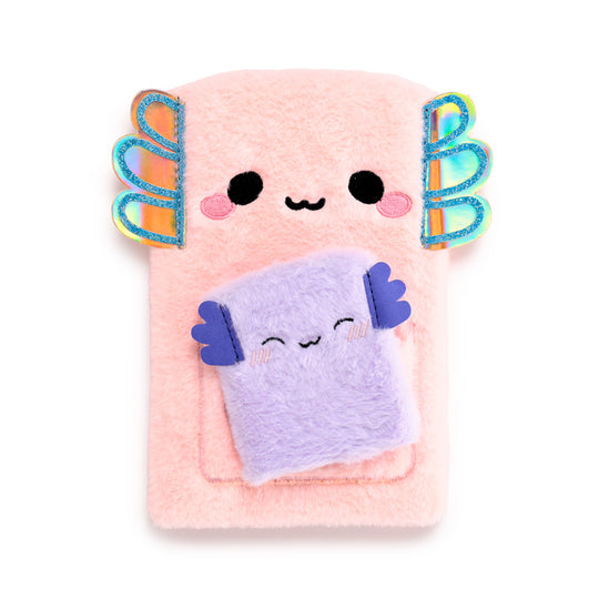 KAWAII - Maddie the Axolotl - Premium Fluffy Notebook + 1 Mini