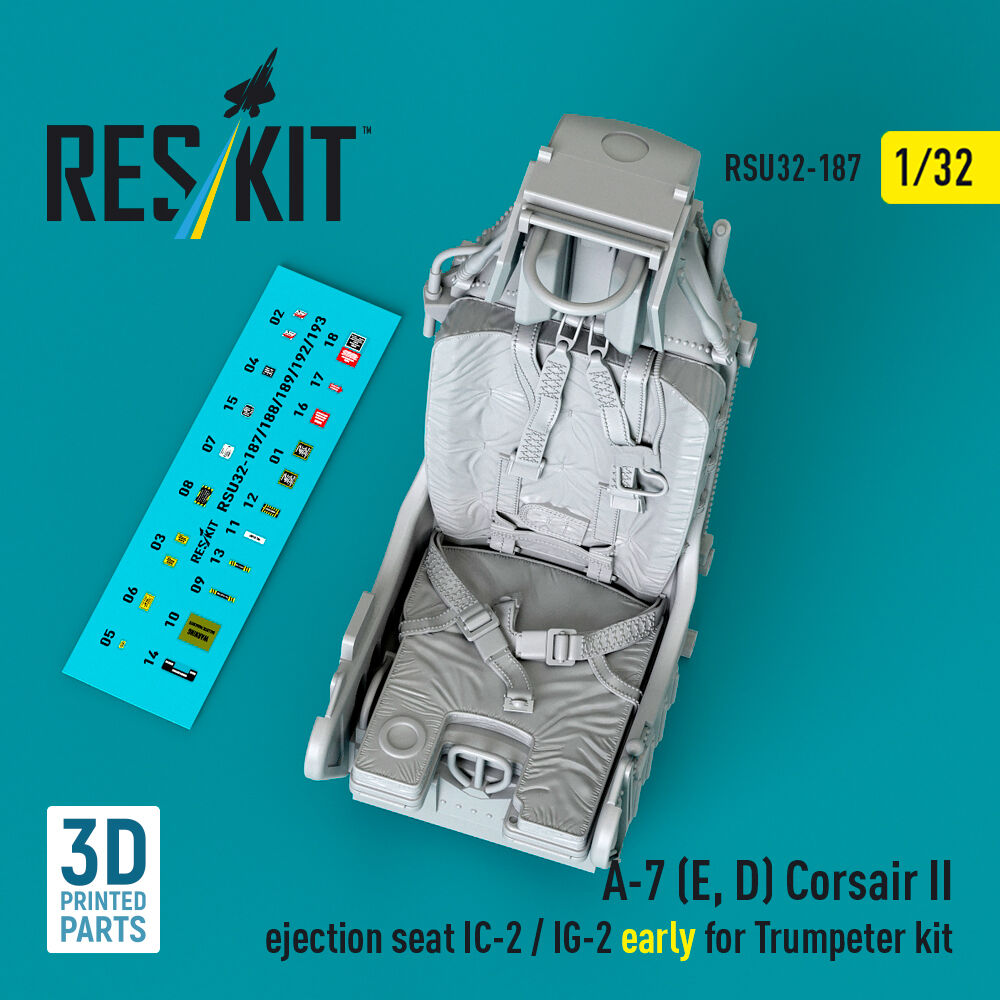 A-7 (E, D) Corsair II ejection seat IC-2 / IG-2 early for Trumpeter kit (3D Printed)