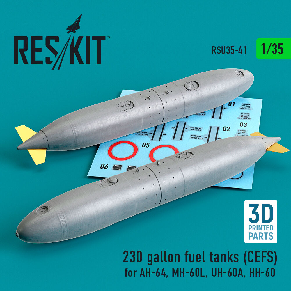 230 gallon fuel tanks (CEFS) for AH-64, MH-60L, UH-60A, HH-60 (3D Printed) (2 pcs)