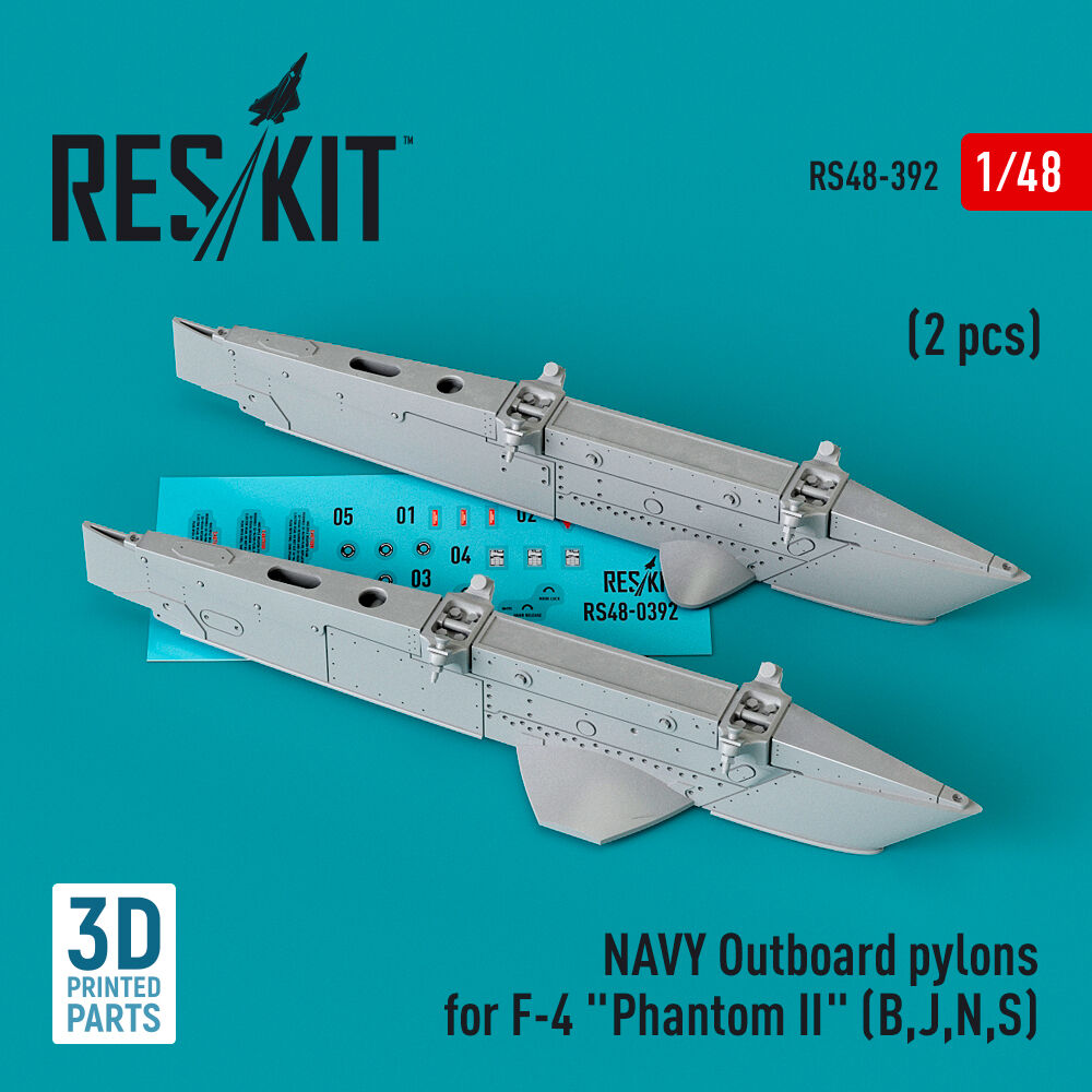NAVY Outboard pylons for F-4 Phantom II (B,J,N,S) (2 pcs) (3D Printed)
