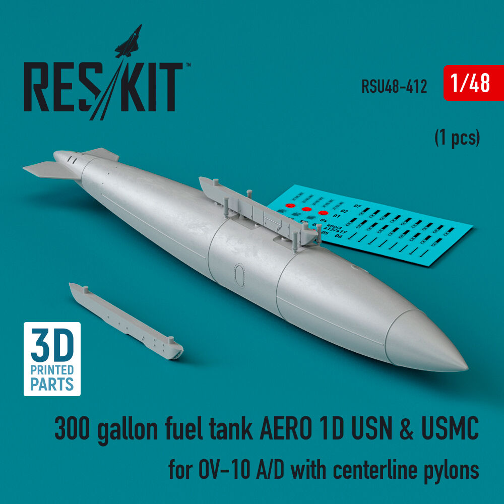 300 gallon fuel tank AERO 1D USN & USMC for OV-10 A/D with centerline pylons (1 pcs) (3D Printed)