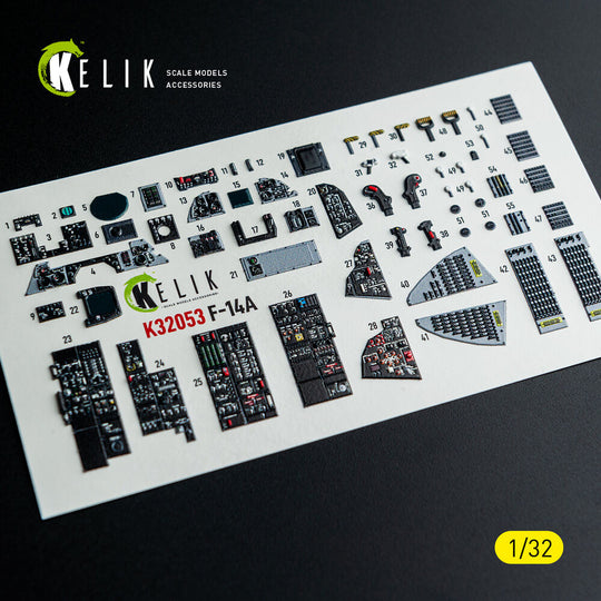 F-14A - interior 3D decals for Tamiya kit