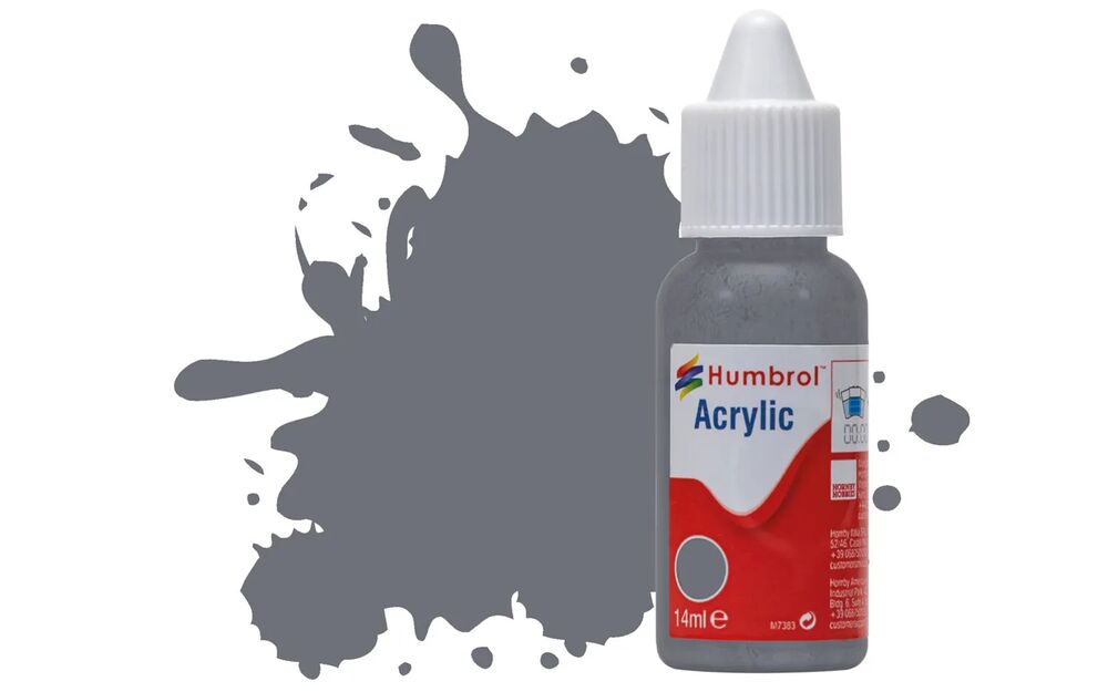 HUMBROL ACRYLIC DROPPER BOTTLE 14ML No 145 Medium Grey Matt