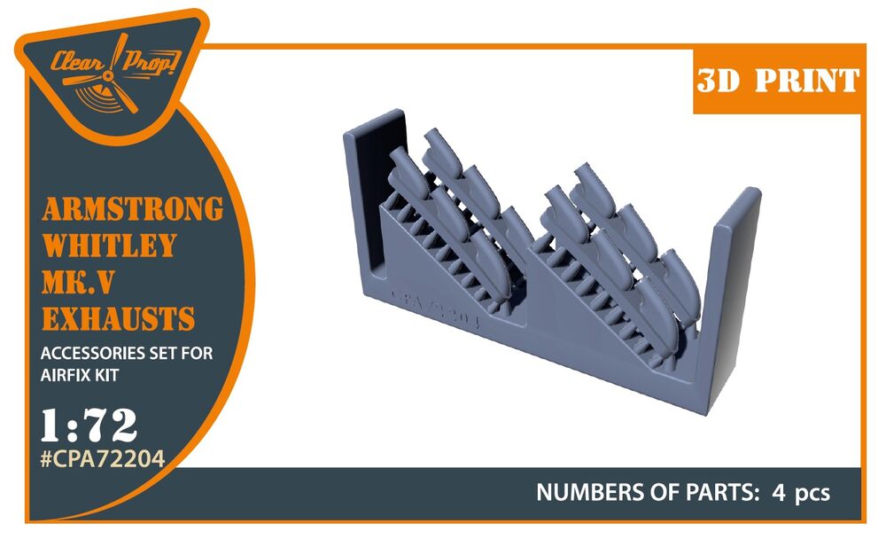 Armstrong Whitley Mk.V exhausts for Airfix kits
