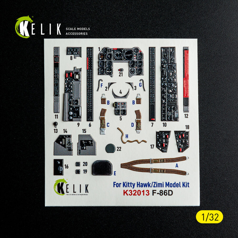 F-86D - interior 3D decals for Kitty Hawk/Zimi models kit