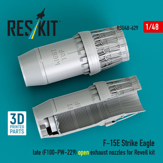 F?15E Strike Eagle late (F100-PW-229) open exhaust nozzles for Revell kit (3D Printed)