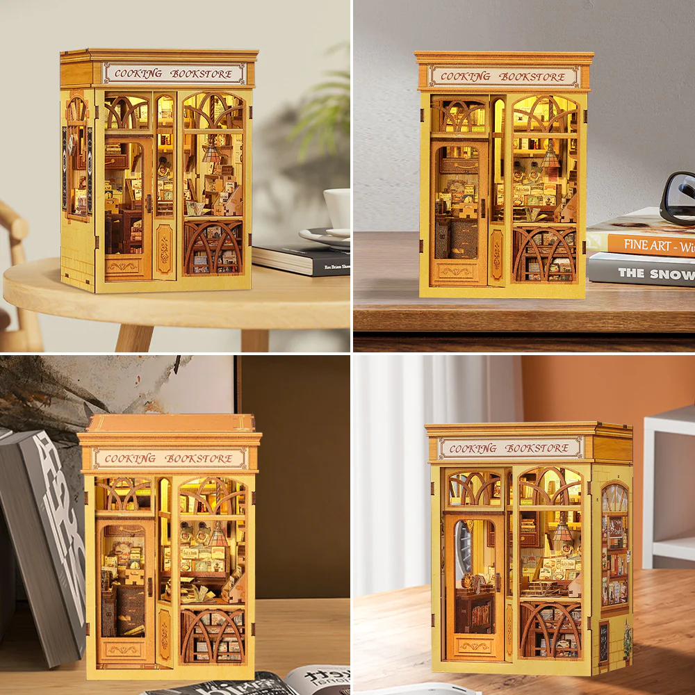 BOOK NOOK KIT - DIY- Cooking Bookstore - 156pc + LED Light
