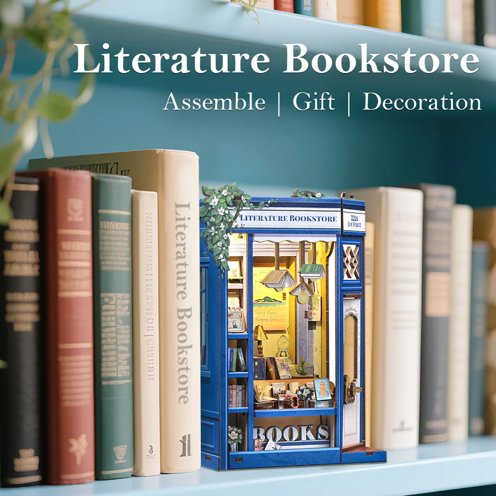 BOOK NOOK KIT - DIY- Literature Bookstore - 186pc + LED Light