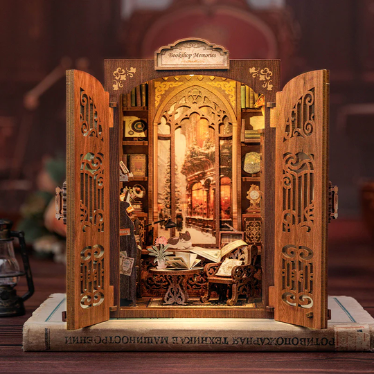 BOOK NOOK KIT - DIY - Memories Bookshop - 127pc + LED Light