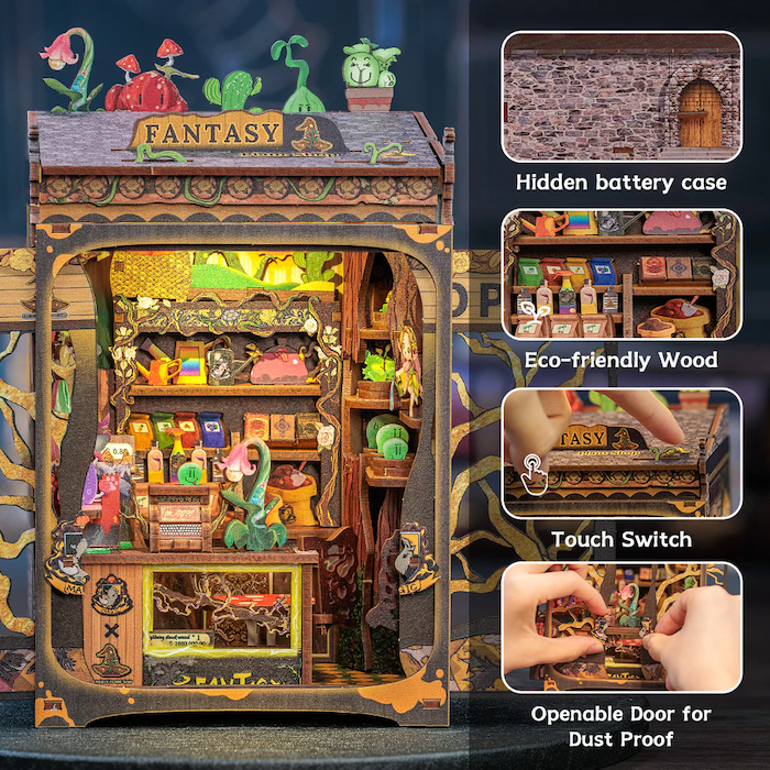 MINIATURE HOUSE - DIY - Fantacy Plant Shop - 146pc + LED Light